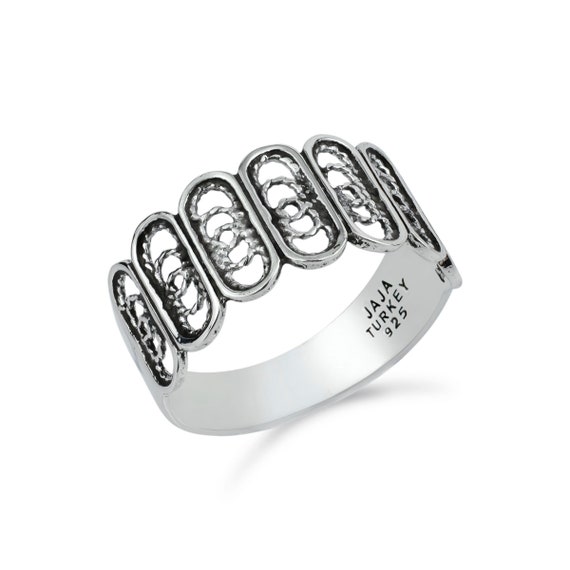 Bague Art Déco Filigrane Argent Massif & Alexandrite - Neuf Sans Emballage