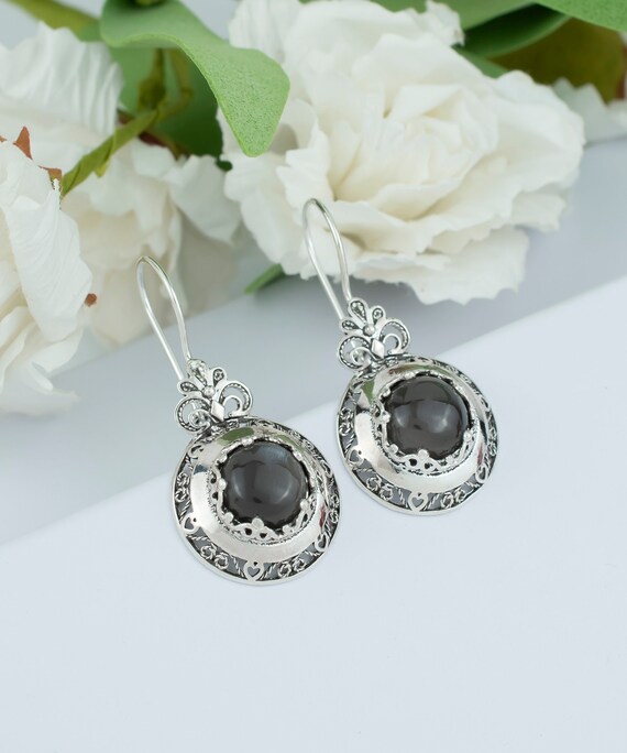 Orecchini da donna in argento Sterling 925, con pietra di luna