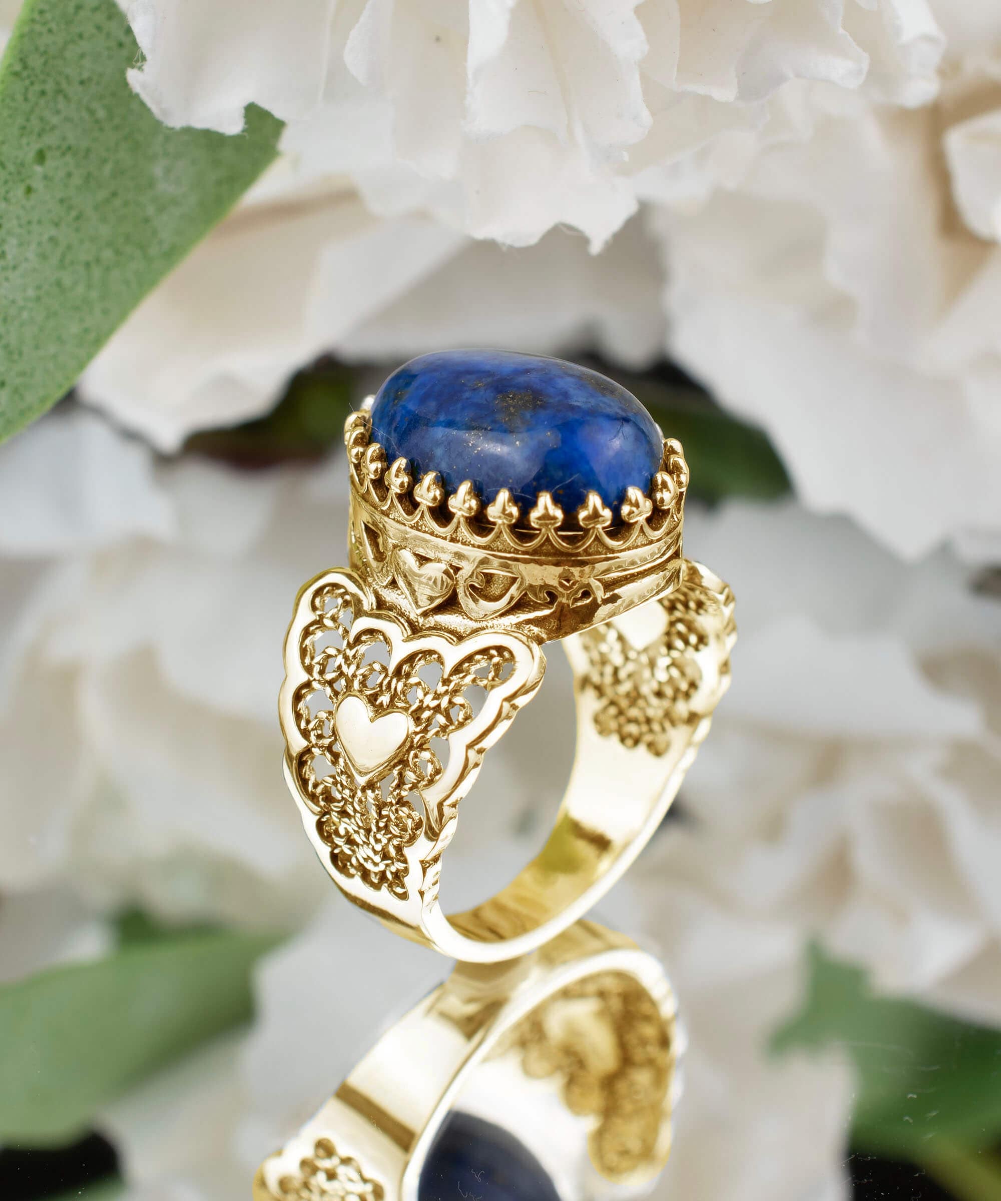 残り僅か！【ALIITA】9kt gold ring with lapis lazuli Deco Rombo 9kt gold ring with lapis lazuli in blue - Aliita