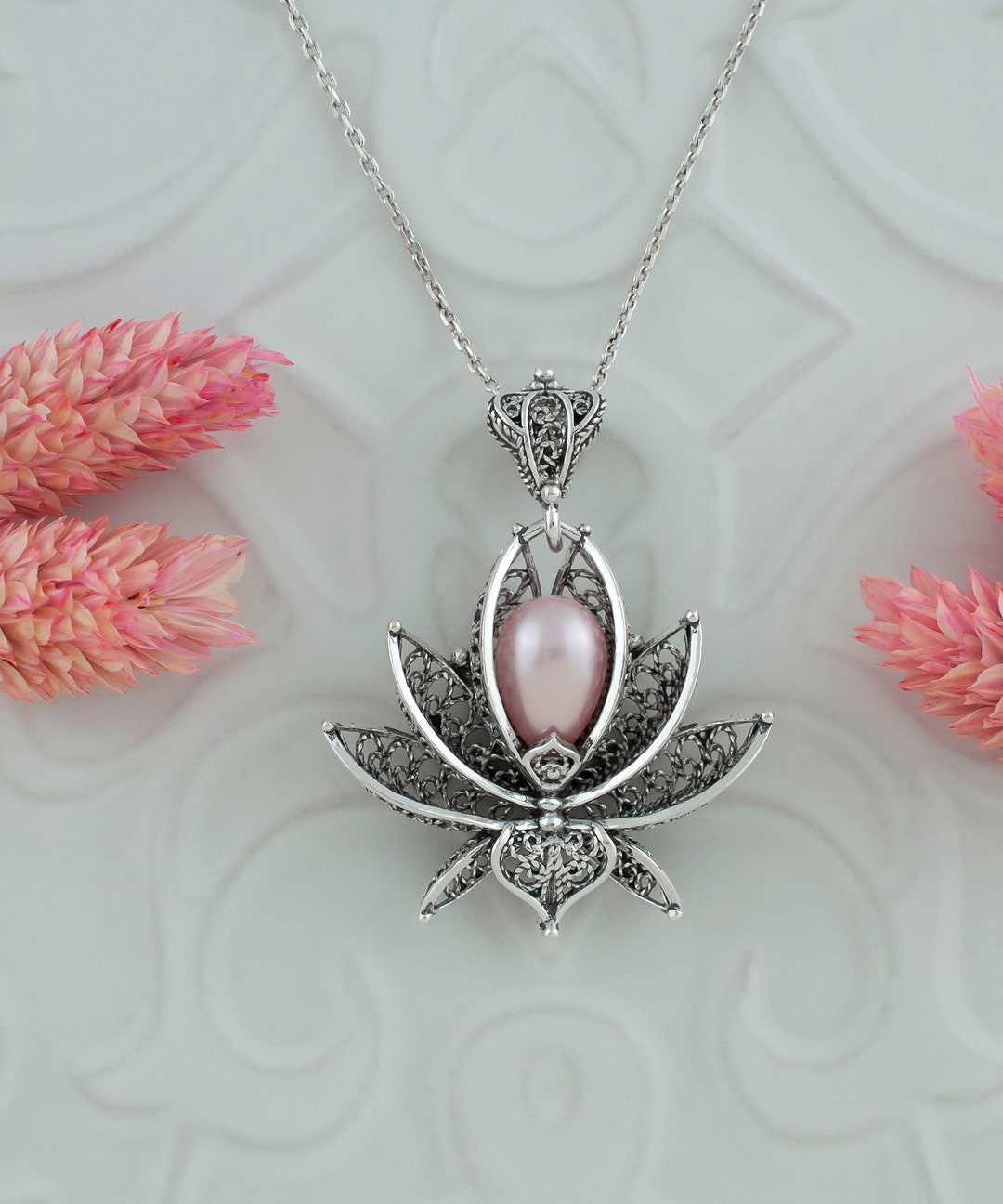 【TATIANA】(Silver925) Petty Fleur necklace Georgia Sterling Silver Necklace– Silver Spoon Jewelry