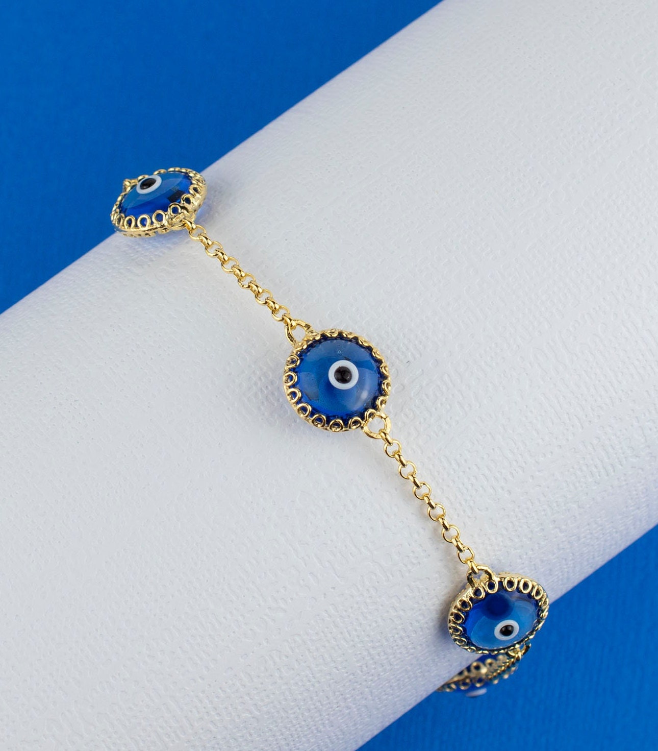 925 Argento Sterling Bracciale Ovale Blu Apatite 7x5mm Gemma Gioielli 17.8cm