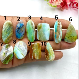 Natural Peruvian Andean Opal Cabochon | Blue Peru Opal Gemstone | Jewelry Making Stone | Wire Wrap Cab | Handmade Jewelry Supply