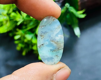 Awesome Natural Andean Opal 100 %Natural Blue Peruvian Opal Gemstone Top Quality Peruvian Opal Cabochon  Semi Precious Oval shape