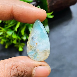 Opala andina linda excepcional 100% natural, opala azul peruana, pedra preciosa, cabochão de opala peruana de alta qualidade, semipreciosa, formato de pêra