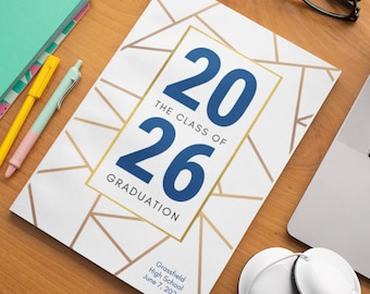 2026 Graduation Program Template, Graduation Ceremony Program, High School, College Grad