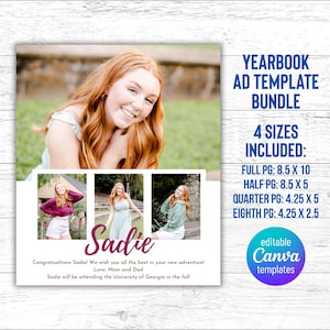 Yearbook Ad Templates for Seniors Tribute Ad Yearbook Canva Template for High School Senior