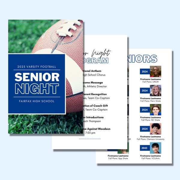 Football Program Template Etsy Football Program Template Etsy