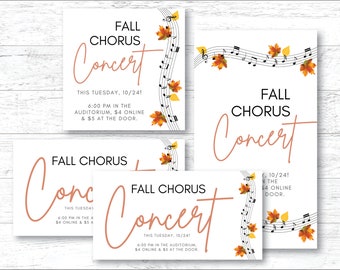 Fall Concert Social Media Templates: High School Music Program (Digital Download)
