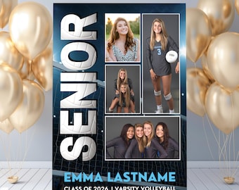 Senior Night Poster Template for Volleyball, High School Volleyball Poster Template, Senior 2026
