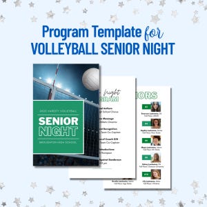 Event Program Template for Volleyball Senior Night Program Volleyball Season Program