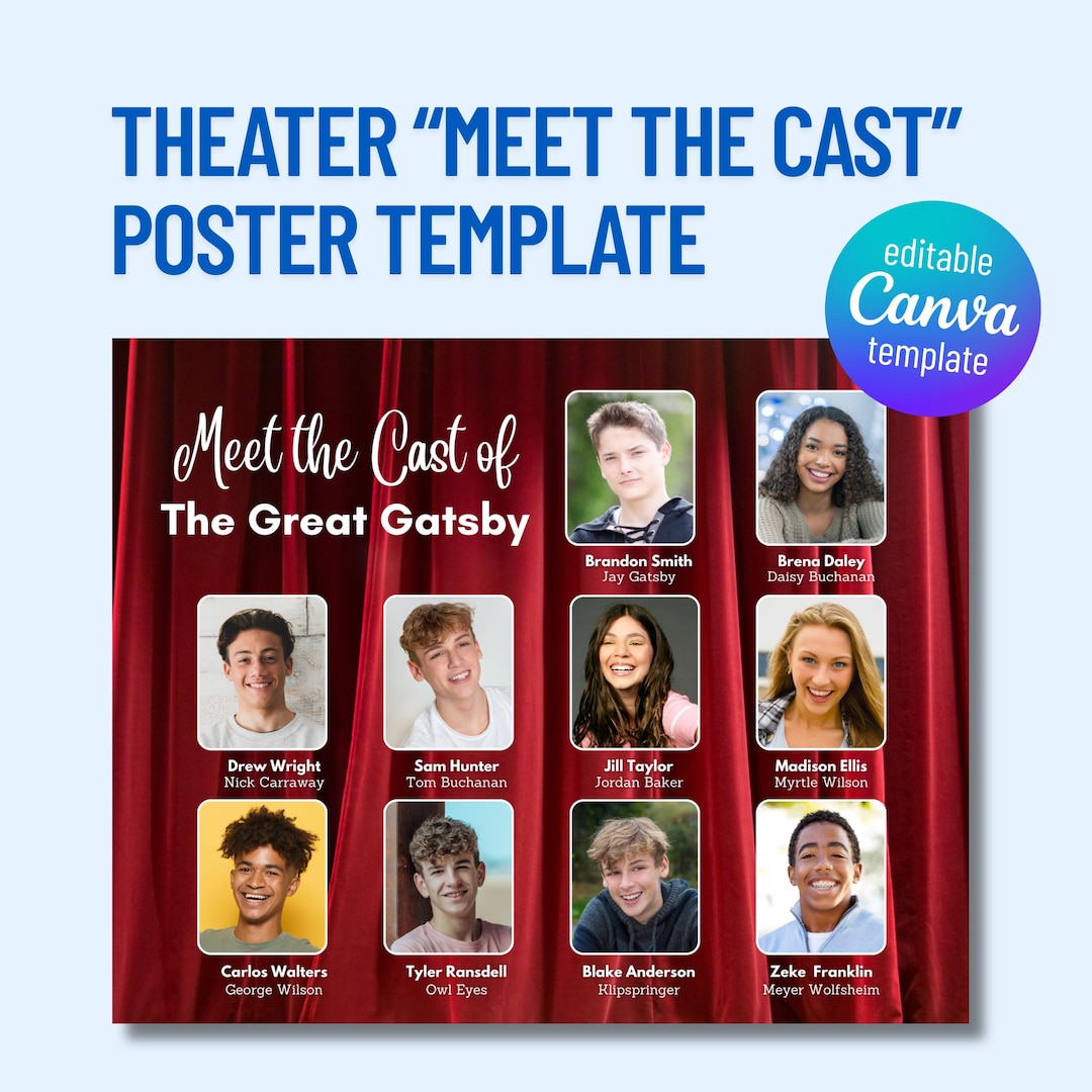 Meet the Cast Theater Poster Template | Community Theater Poster ...