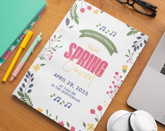 Spring Concert Program Template, Chorus, Orchestra, Band, Piano (Digital Download)