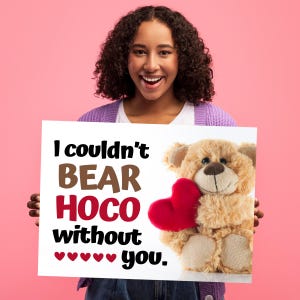 Teddy Bear Hoco Proposal Poster, Promposal Idea for Girlfriend or Boyfriend, Printable Homecoming Poster