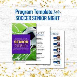 Program Template for Senior Night, Soccer Senior Night Program, Digital Template, Class of 2026