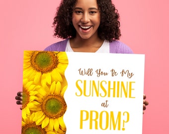 Promposal Poster, Be My Sunshine, Zonnebloemen Promposal Idee