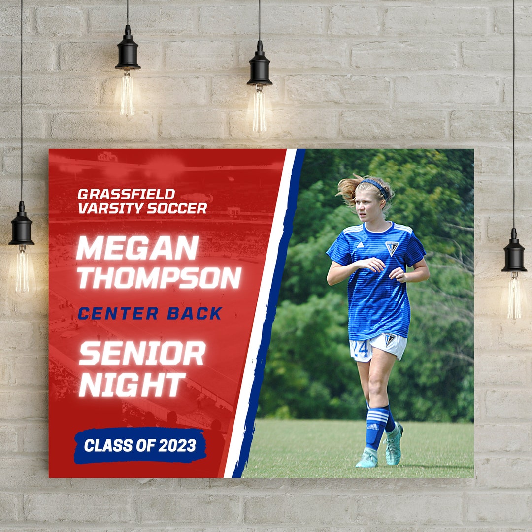 Senior Night Soccer Poster Template Soccer Senior Night High Etsy