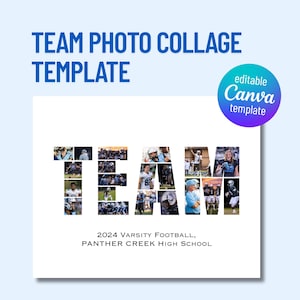 Sjabloon fotocollage TEAM, teamcadeau, coachbedankje, doe-het-zelffotocollage