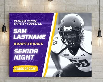Senior Night Football Poster Template, Football Senior Night, High School Poster Template, Senior 2027