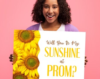 Promposal Poster, Prom Invitation Poster with Sunflowers (Digital Download)
