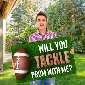 Promposal Poster, Football Theme Prom Invitation, Prom Proposal Ideas