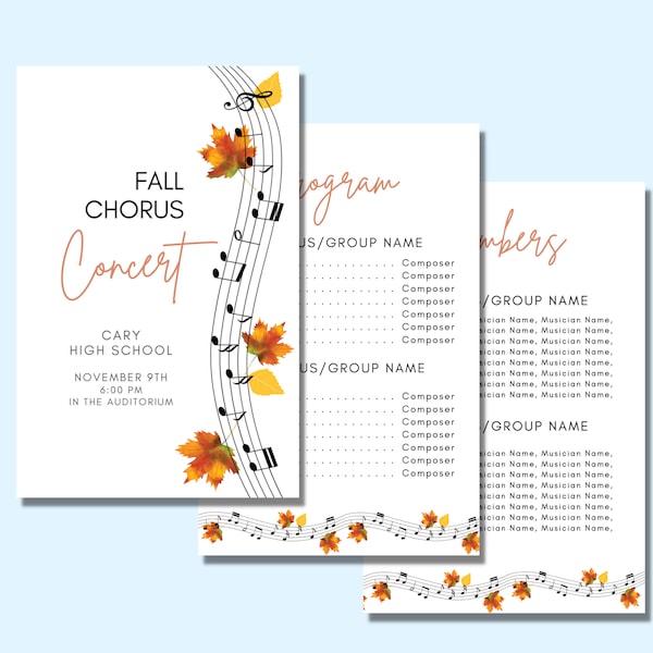 Fall Wedding Program Etsy