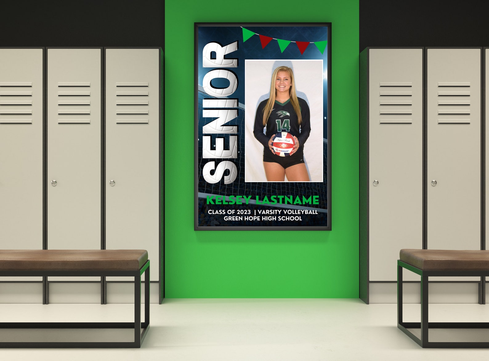Senior Night Poster Template For Volleyball High School Etsy