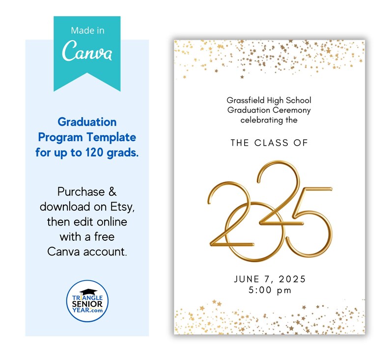 Graduation Program Template for the Class of 2025, Graduation Ceremony ...