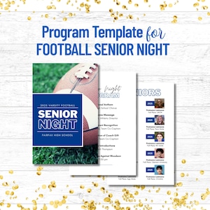 Sjabloon voetbalprogramma voor seniorenavond: bewerkbare canvasjabloon