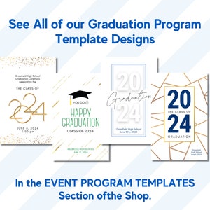 2024 Graduation Program Template, Graduation Ceremony Program, High School, College Grad image 8