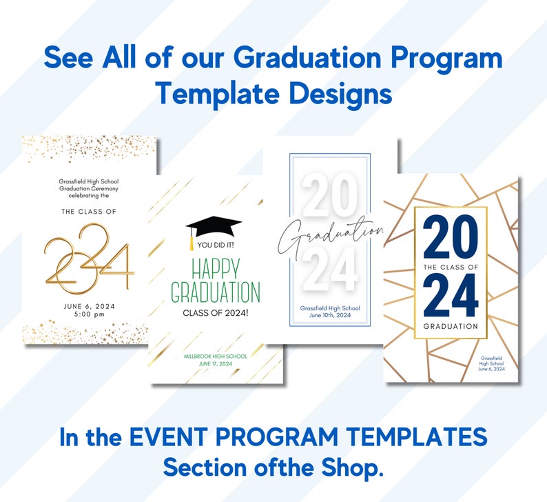 2024 Graduation Program Template, Graduation Ceremony Program, High School, College Grad image 8