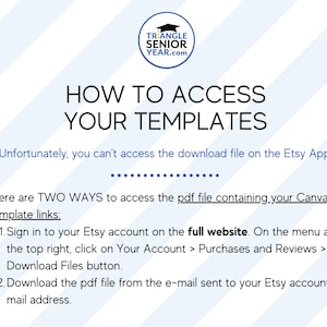How to access files for senior Yearbook Ad Templates