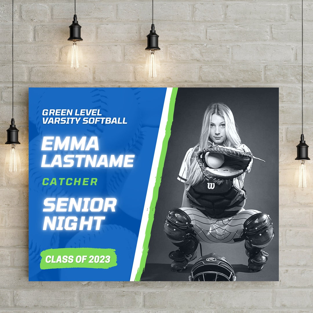 Senior Night Softball Poster Template, Softball Senior Night, High ...