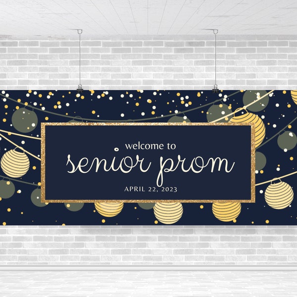 Starry Night Banner Template, 6-Foot Banner Template for Prom, Dance, Party or Event