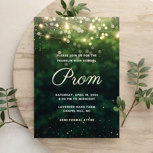 Enchanted Forest Prom Invitation & Ticket Templates: Editable Canva Designs (Digital Download)
