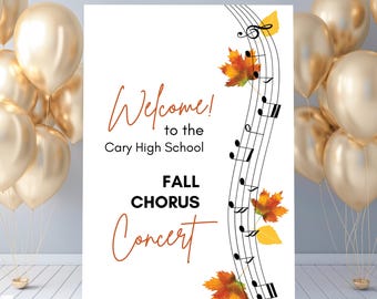 Fall Concert Welcome Sign Template: Editable Autumn Event Poster (Digital Download)