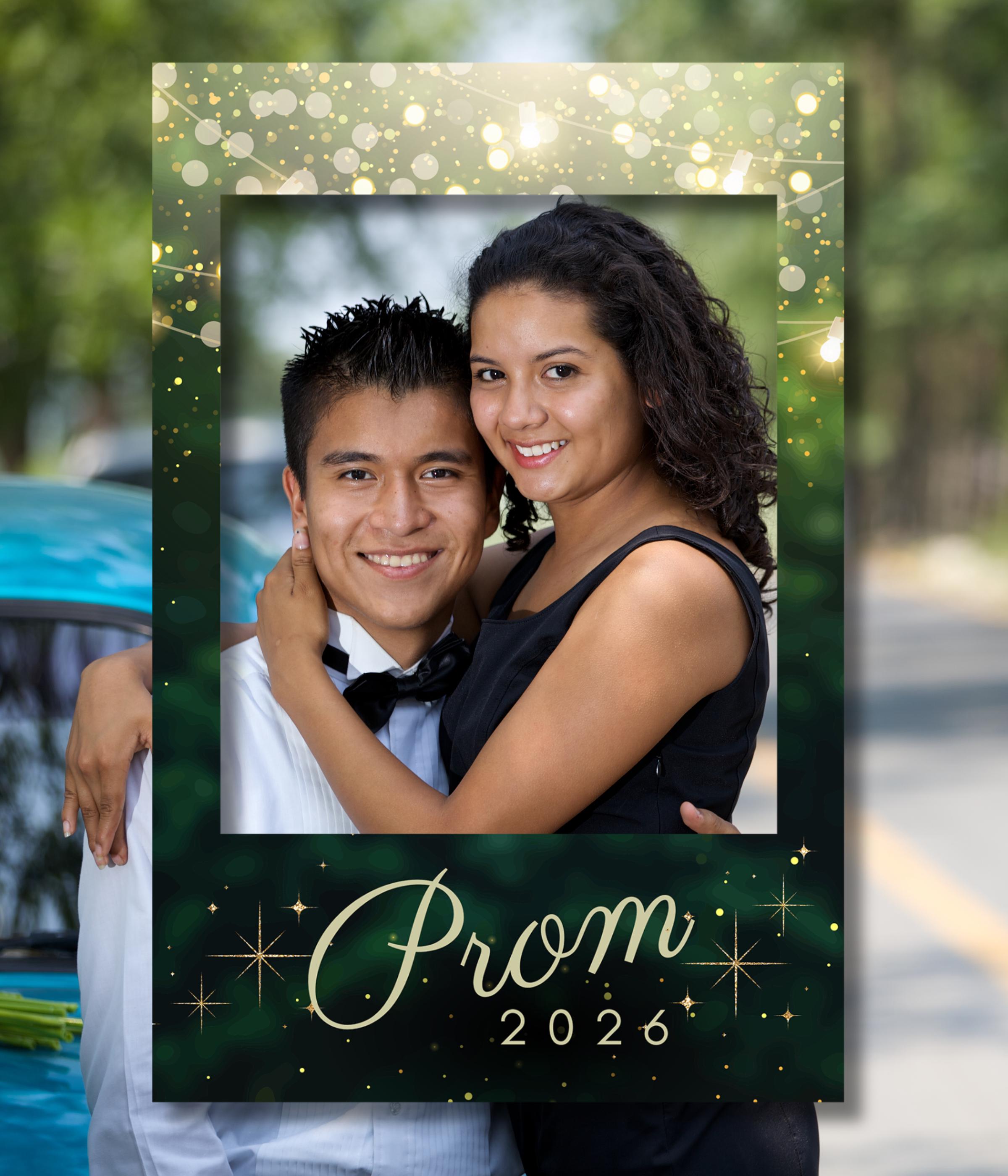 Frame Design Prom Enchanted Garden Prom Photo Booth Frame, High School Prom Selfie Frame ...