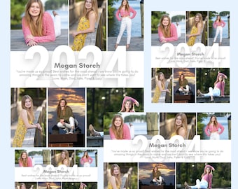 Senior Year Tribute Ad Templates, Class of 2024 Yearbook Ads, Editable 1/8, 1/4, 1/2 and Full Page Canva Templates