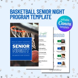 Program Template Basketball Senior Night Class of 2026 Basketball Event Program