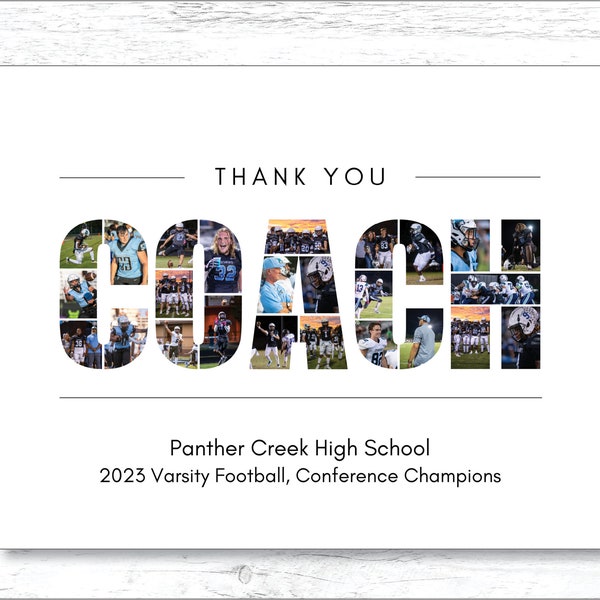 COACH Photo Collage Template, Coaching Thank You Gift, Photo Collage Template