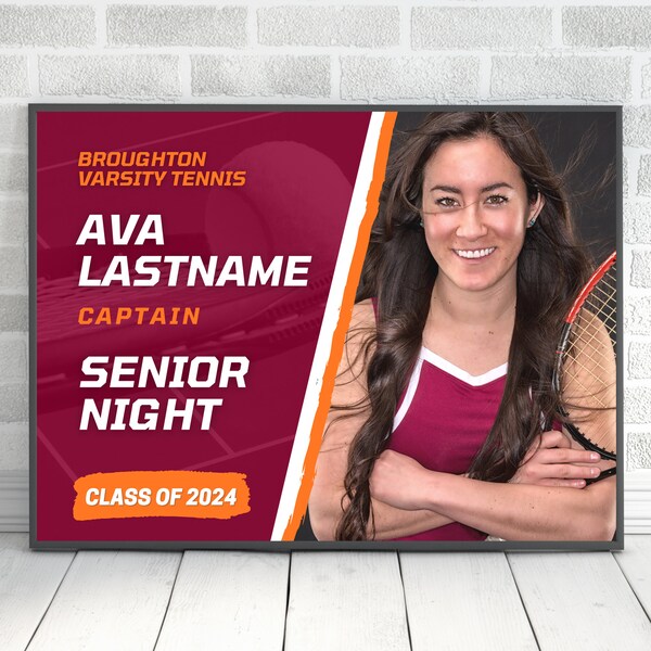 Tennis Senior Night Poster Etsy