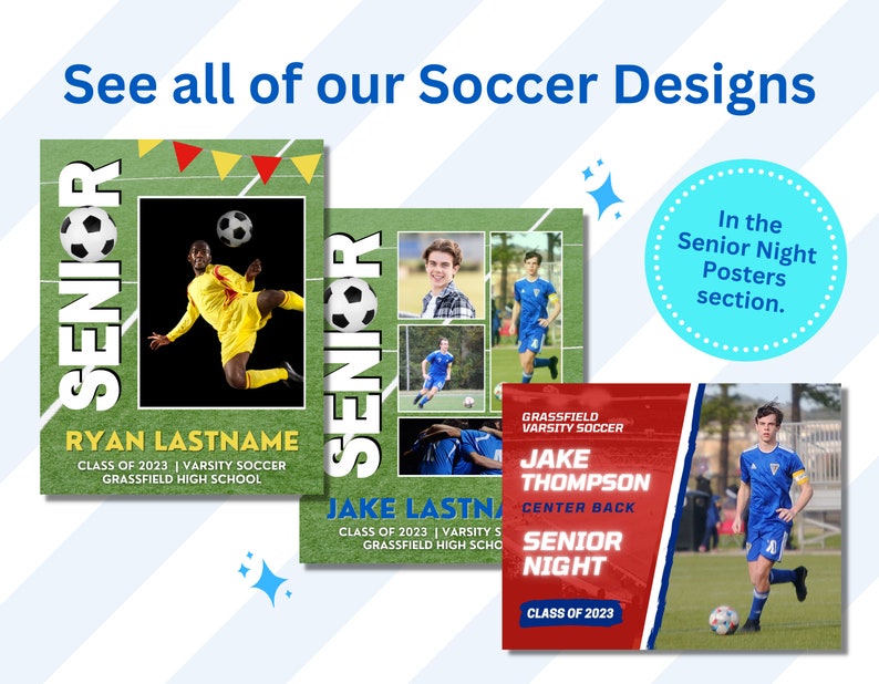Senior Night Soccer Poster Template High School Senior Night - Etsy