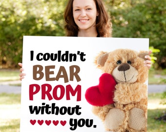 Teddy Bear Promposal Poster, Promposal Idee voor vriendin of vriend