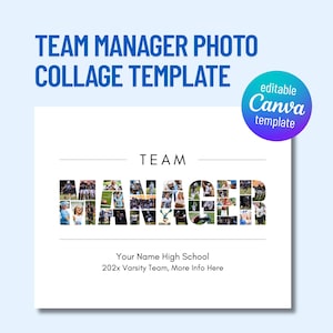 Modelo de colagem de fotos para GERENTE de equipe, presente de agradecimento para gerente, modelo de colagem de fotos "faça você mesmo"