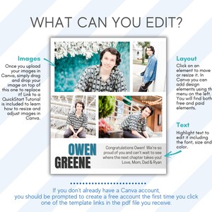 What you can edit on the Senior yearbook ad template for boys