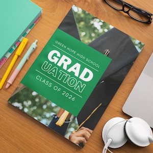 Graduation Ceremony Program Template: High School, Middle School, Elementary School, College (Canva Digital Template)