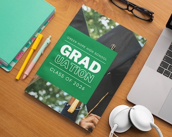 Graduation Ceremony Program Template: High School, Middle School, Elementary School, College (Canva Digital Template)