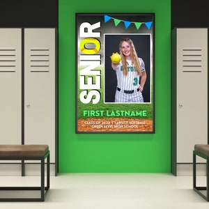 Softball Poster Template for Senior Night High School Poster - Etsy