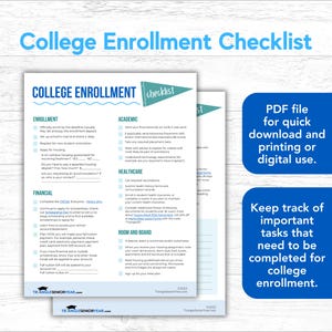 College Enrollment Checklist: Digital Freshman Prep Guide (Printable PDF)