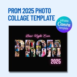 PROM Photo Collage Template, Prom Memories Photo Collage Template, Prom Date Gift