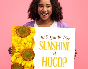 Printable Poster for Homecoming Promposal, Hoco Invitation Poster with Sunflowers